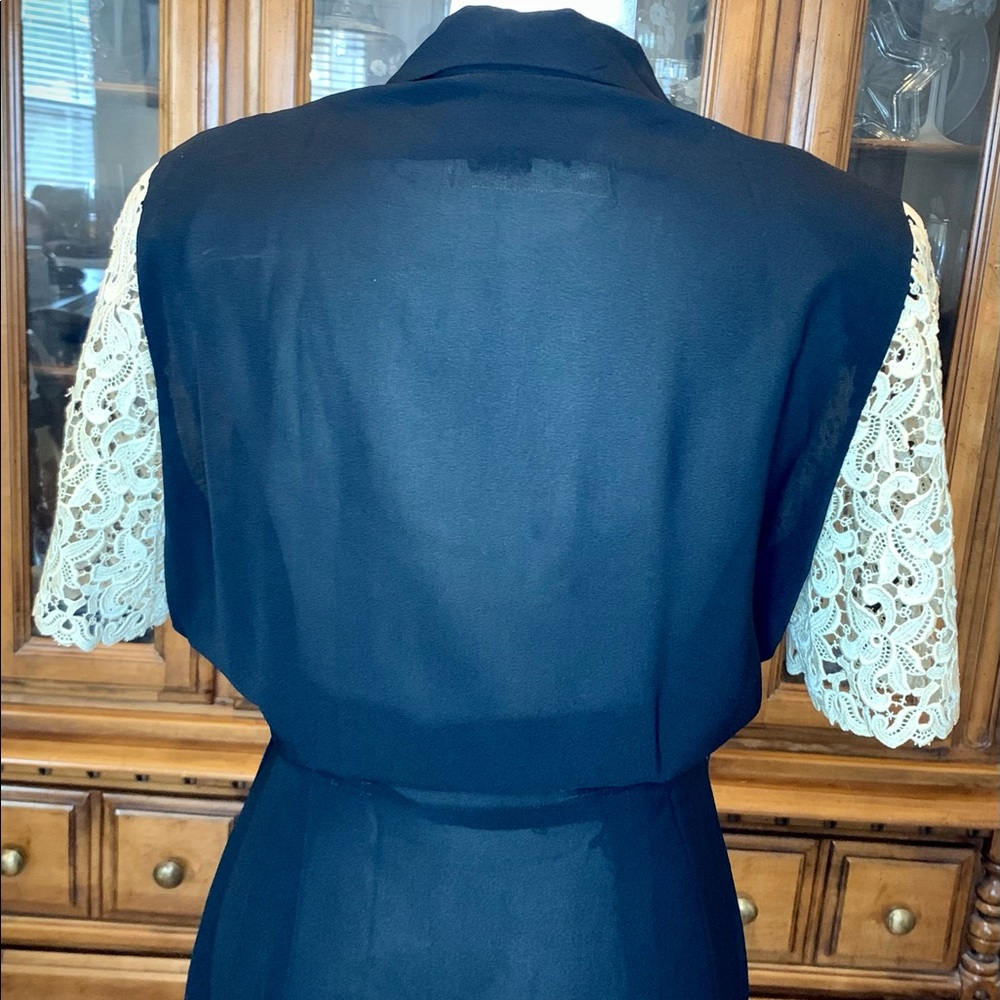 1940s Ed Mar Day Dress, Bakelite Sparkle Buttons - Picture 7 of 12